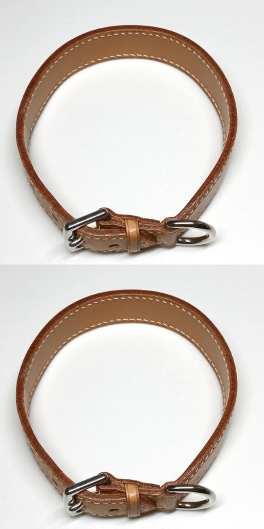 美品 エルメス 首輪 カラー 犬 レザー Hロゴ トワルアッシュ ペット S
