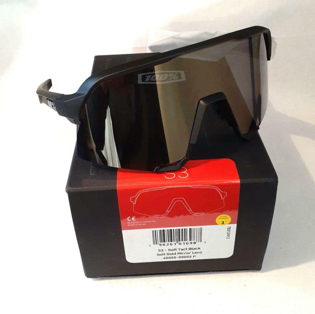 K 100% S3 ブラック ソフトゴールド ワンハンドレッド サングラス