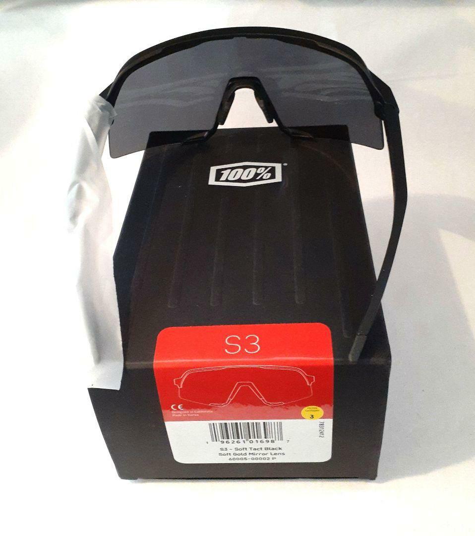 K 100% S3 ブラック ソフトゴールド ワンハンドレッド サングラス