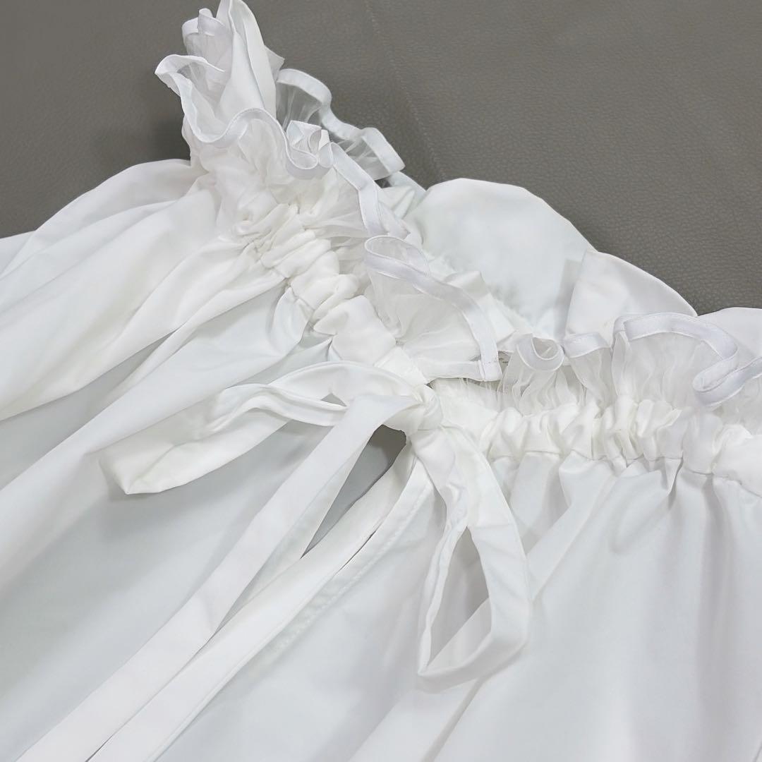 ユナイテッドアローズ オーガンジーフリルリボンブラウス　ギャザー　セレモニー