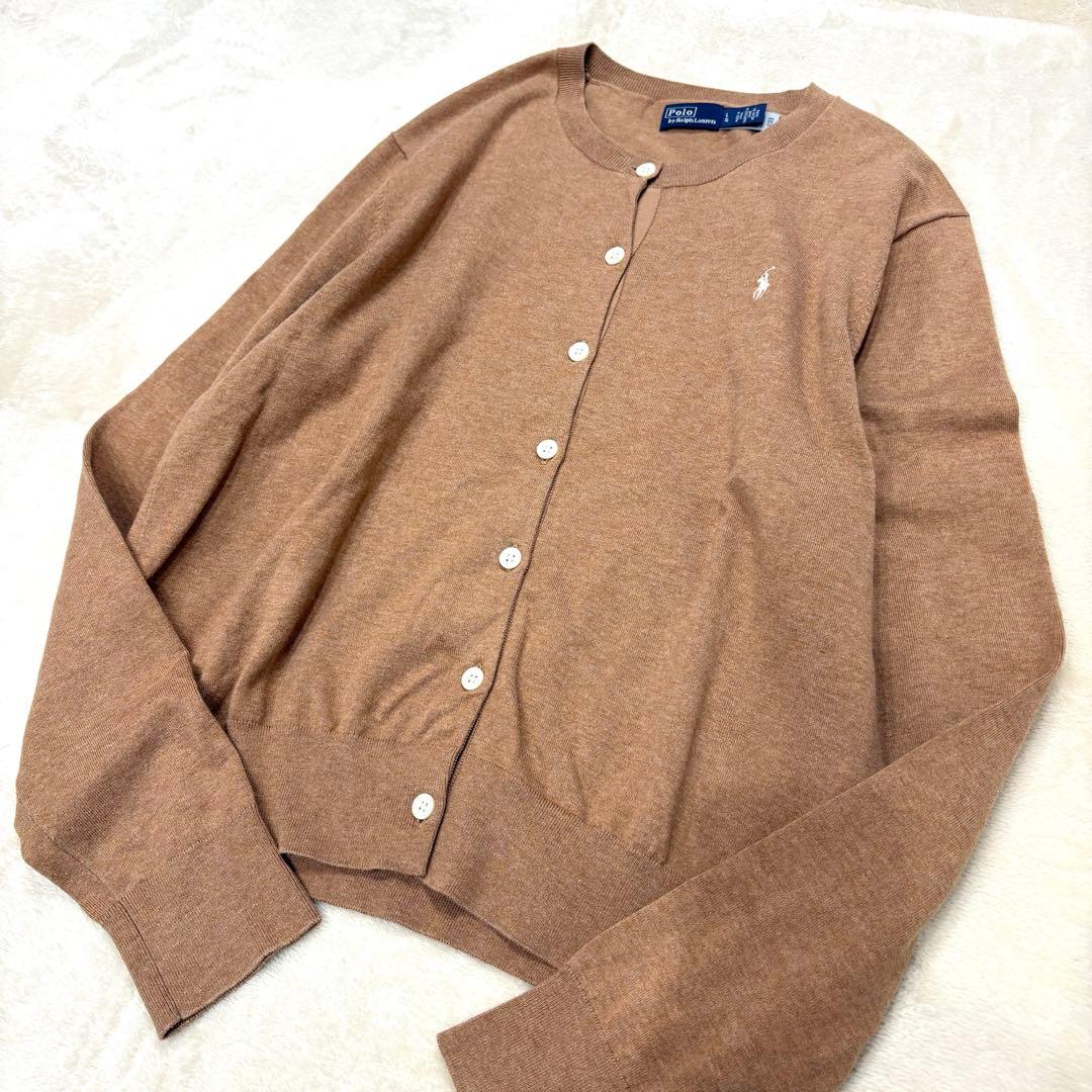 極美品✳︎ポロバイラルフローレン近年モデル現行タグキャメルカーディガン正規品L人気