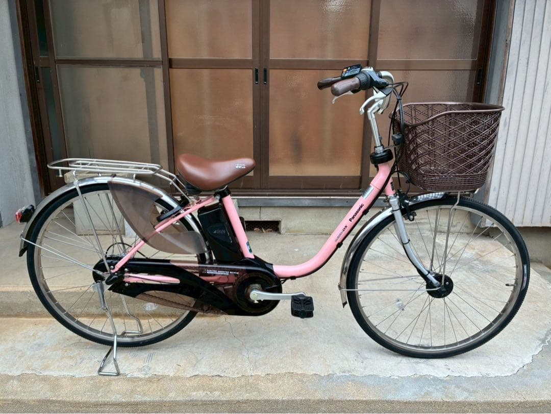 電動自転車　№8454 パナソニック ビビDX 26インチ　ピンク