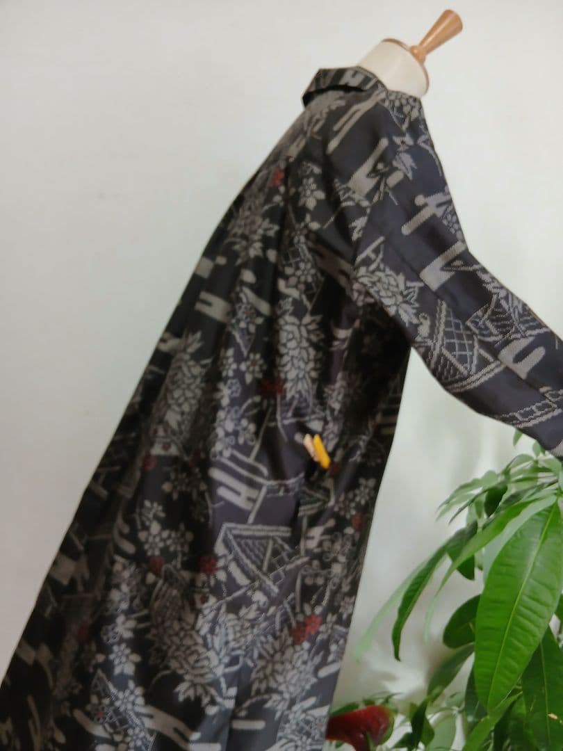 着物リメイク★本場大島紬★ワンピース&ポシェット