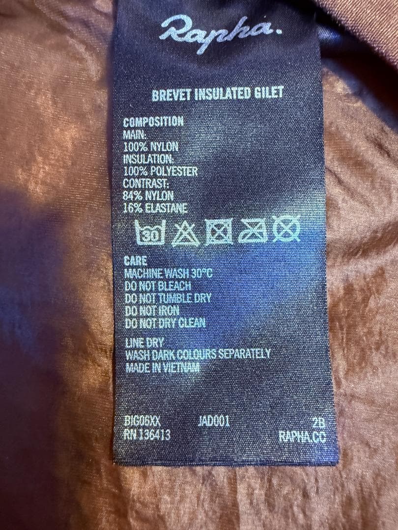 XS RAPHA メンズ ブルベ インサレーティッド ジレ
