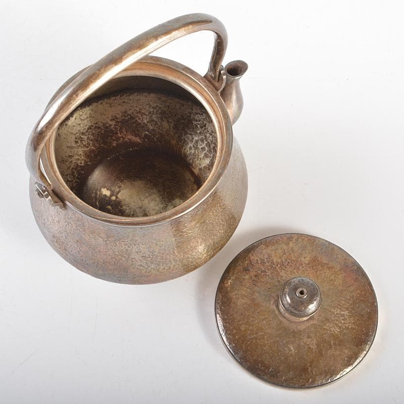 純銀製　銀瓶　湯沸し　錫半製茶托五客　九谷焼急須　煎茶器局　K　R6721B