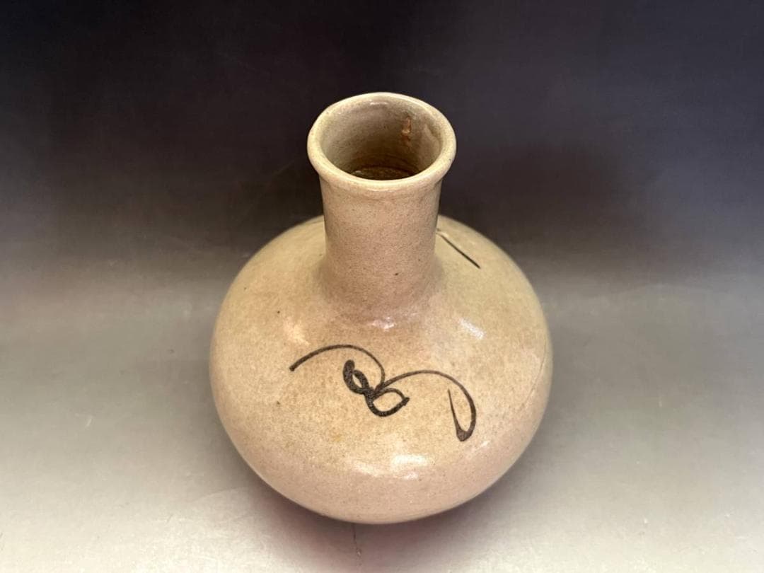 花瓶■古唐津（江戸期）古い花器 絵唐津 箱入り 古美術 時代物 骨董品■