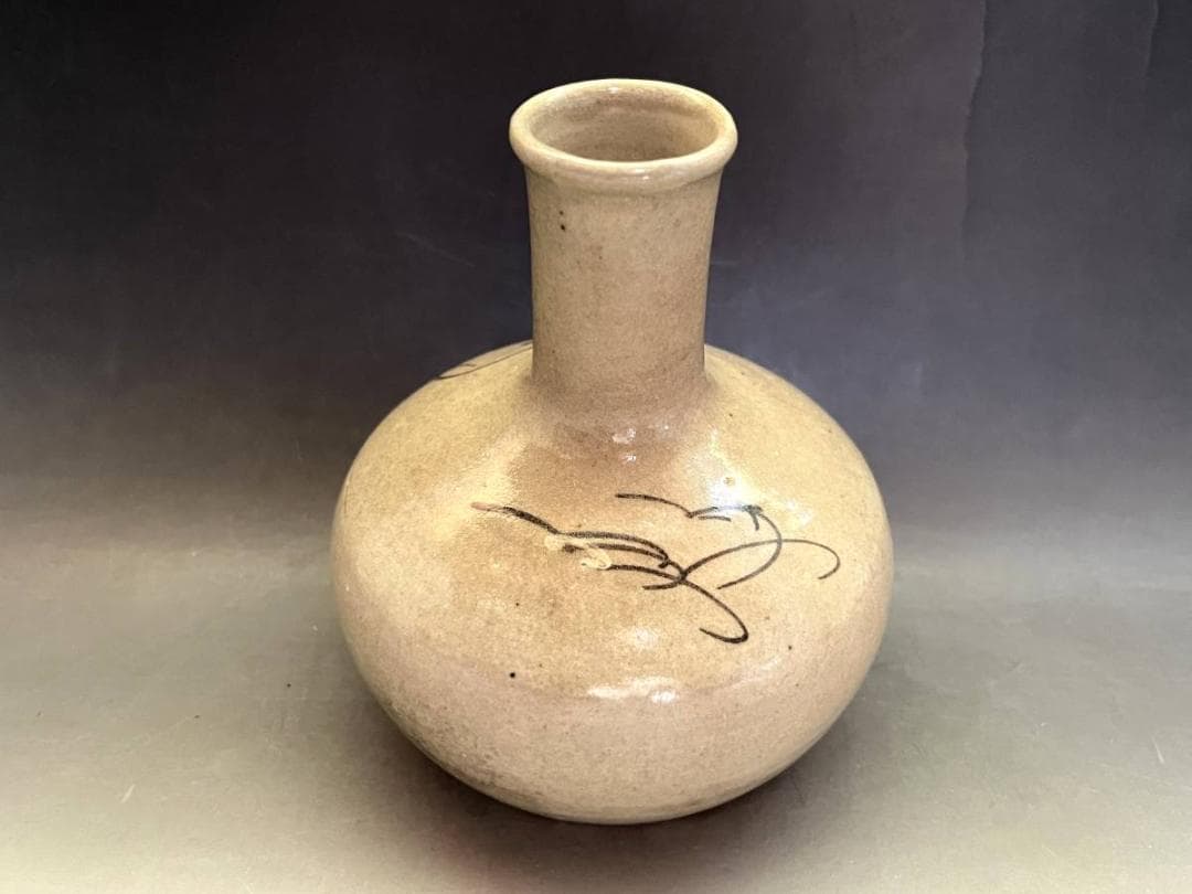 花瓶■古唐津（江戸期）古い花器 絵唐津 箱入り 古美術 時代物 骨董品■