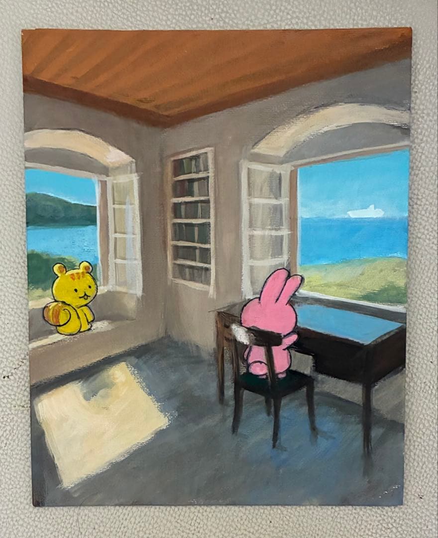 アクリル画合作　イワフネカナメ x モモ