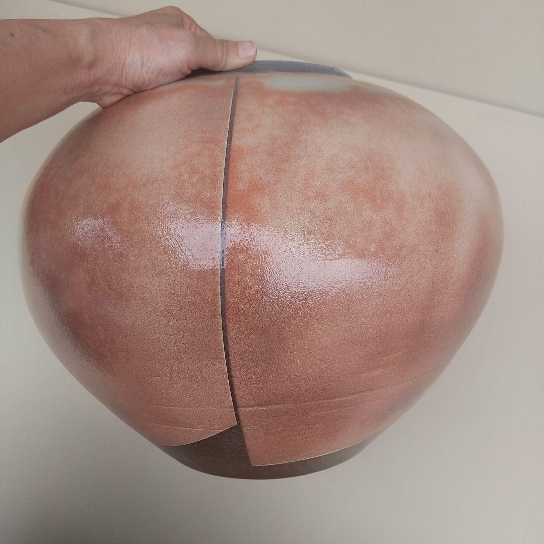 萩焼　浦　裕　彩色壺　長期保管品　高さ約33.5センチ