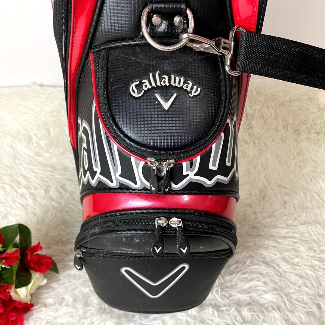 人気モデル✨訳あり格安✨良品 キャロウェイ キャディバッグ カート 黒赤 フード