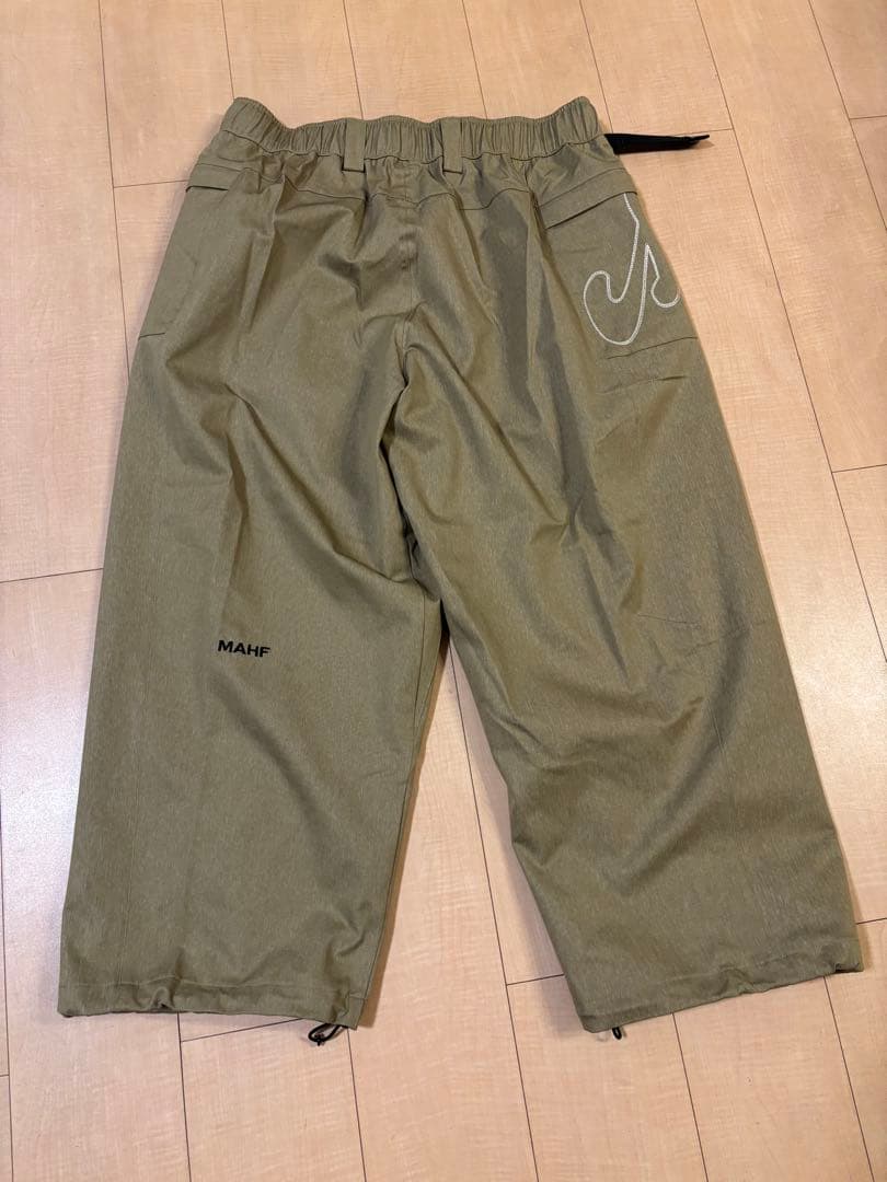 MAHF XL カーキ 新品・未使用　サイドポケットスノーパンツ