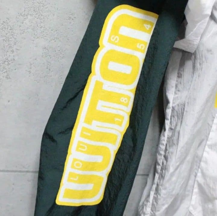 ルイヴィトン パッチワーク ベースボールジャージー ブルゾン 白×緑×黄