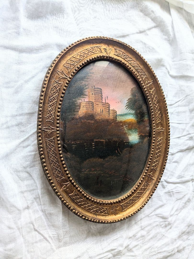 絵画 油絵 額縁付き アンティーク