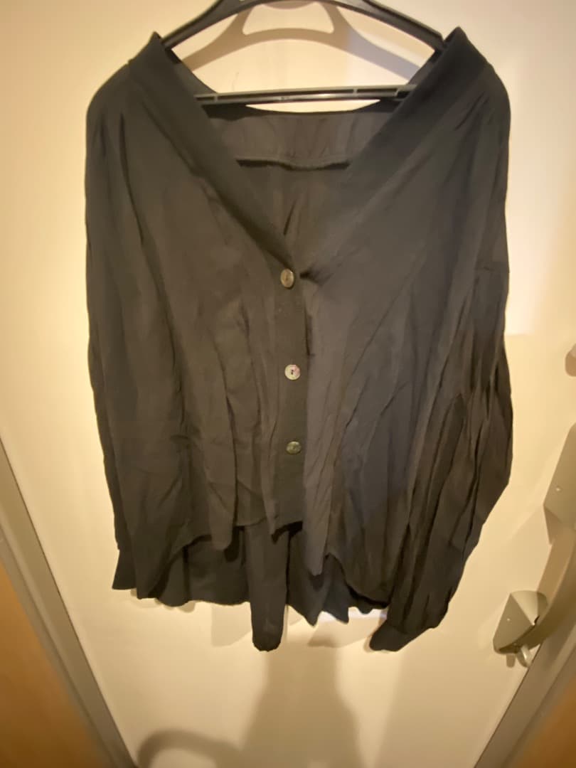 コラージュガリャルダガランテ　強撚シアーシャツカーディガン　ブラック