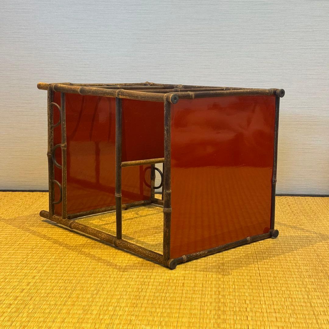 君子棚 斑竹 天然竹 水指棚 茶棚 紙箱 美品 茶道具