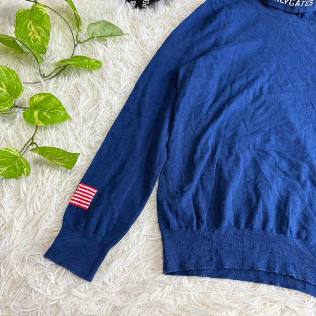 【パーリーゲイツ】美品 タートルネック カシミヤタッチ 1サイズ レディース