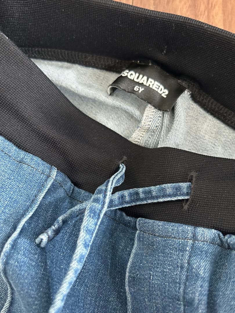 DSQUARED2ディースクエアードサイドボタン付きデニムパンツ 6y