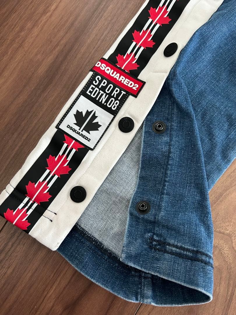 DSQUARED2ディースクエアードサイドボタン付きデニムパンツ 6y