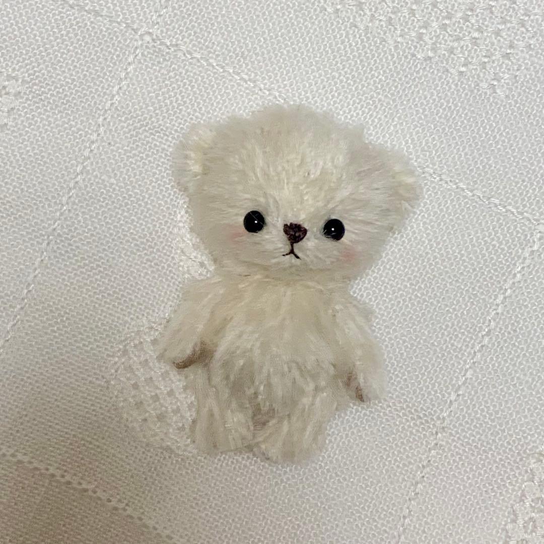 テディベア 白熊 ハンドメイドぬいぐるみ 可愛いちびくまちゃん