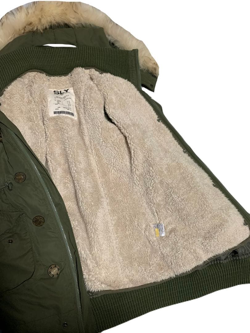 y2k 平成ギャル SLY N3B リアルファー ミリタリー モッズコート