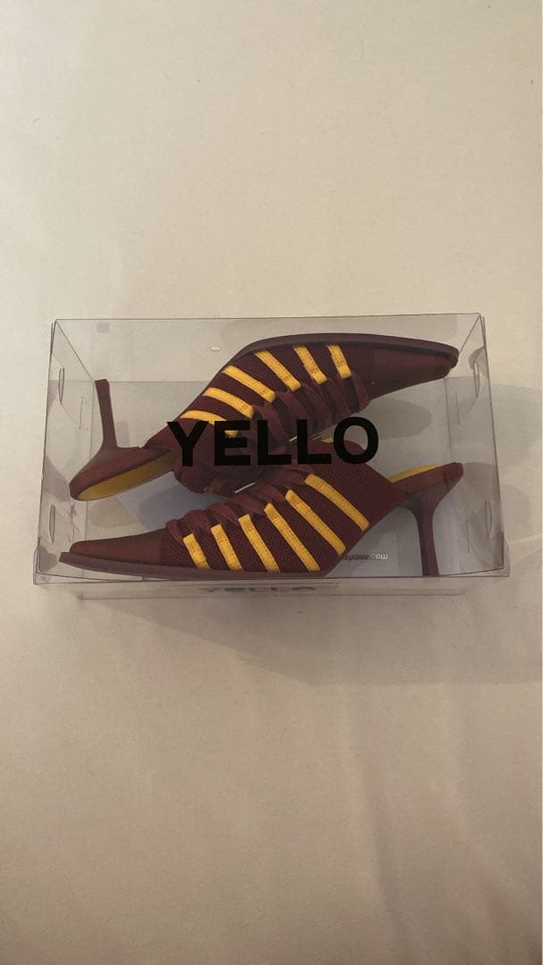 YELLO DAM SNEAKER MULES バーガンディ/イエロー
