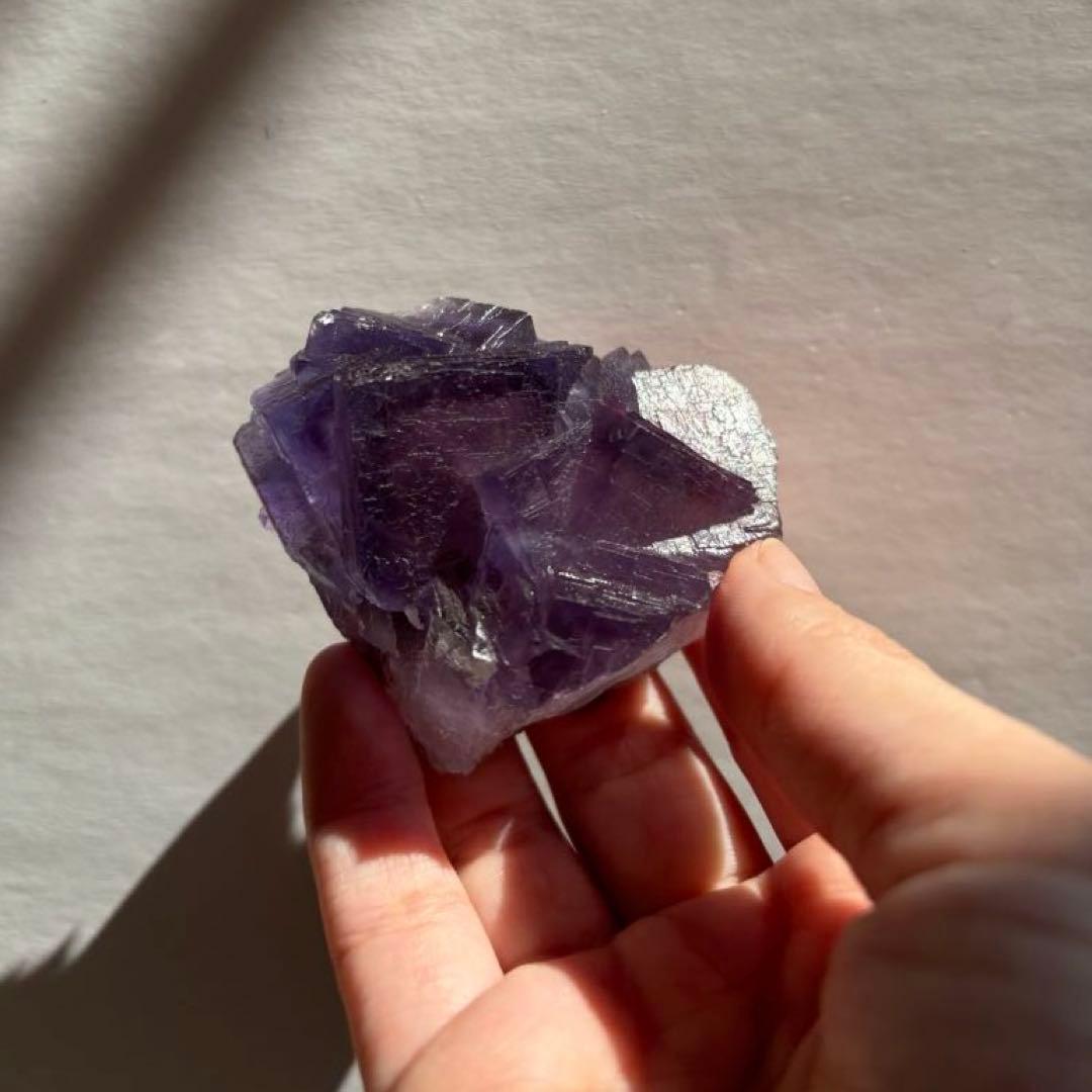 ウ*ん様 パキスタン産　バイカラー　フローライト　パープル　ブルー　原石　鉱物標