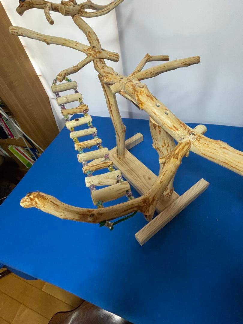 天然木白木卓上横タイプバードジム