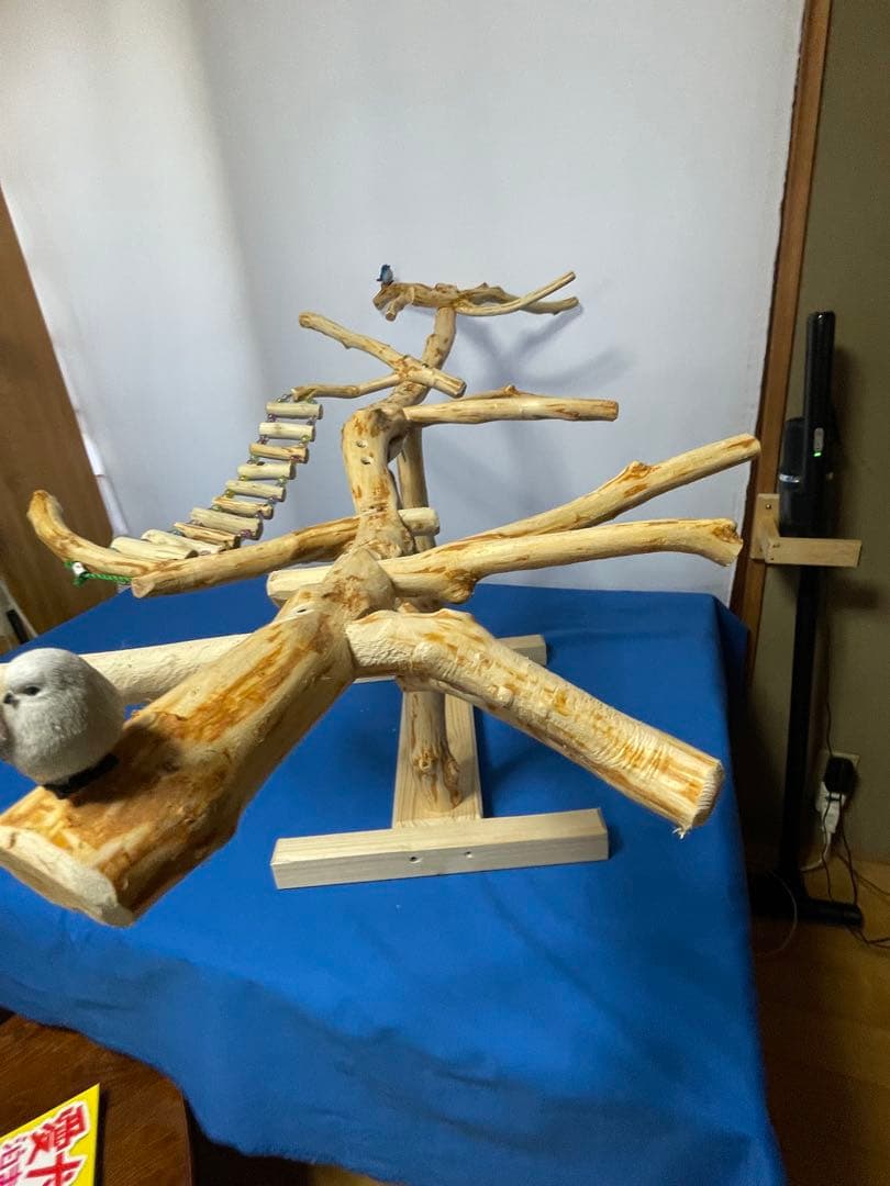 天然木白木卓上横タイプバードジム