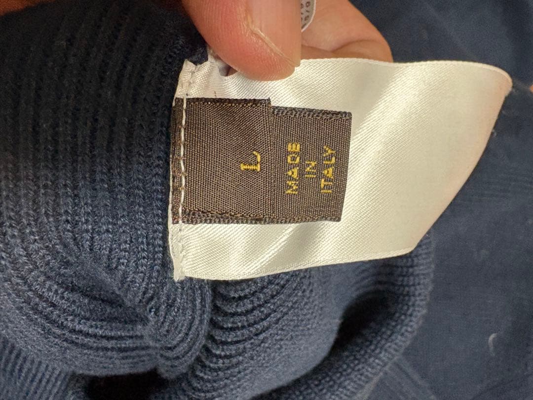 ルイヴィトン　ネイビー ハイネックセーター Lサイズ