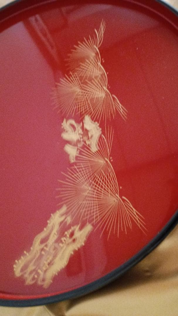 【真珠の輝き伝統工芸品！】 輪島塗 木製 本漆 格調高い新品丸盆