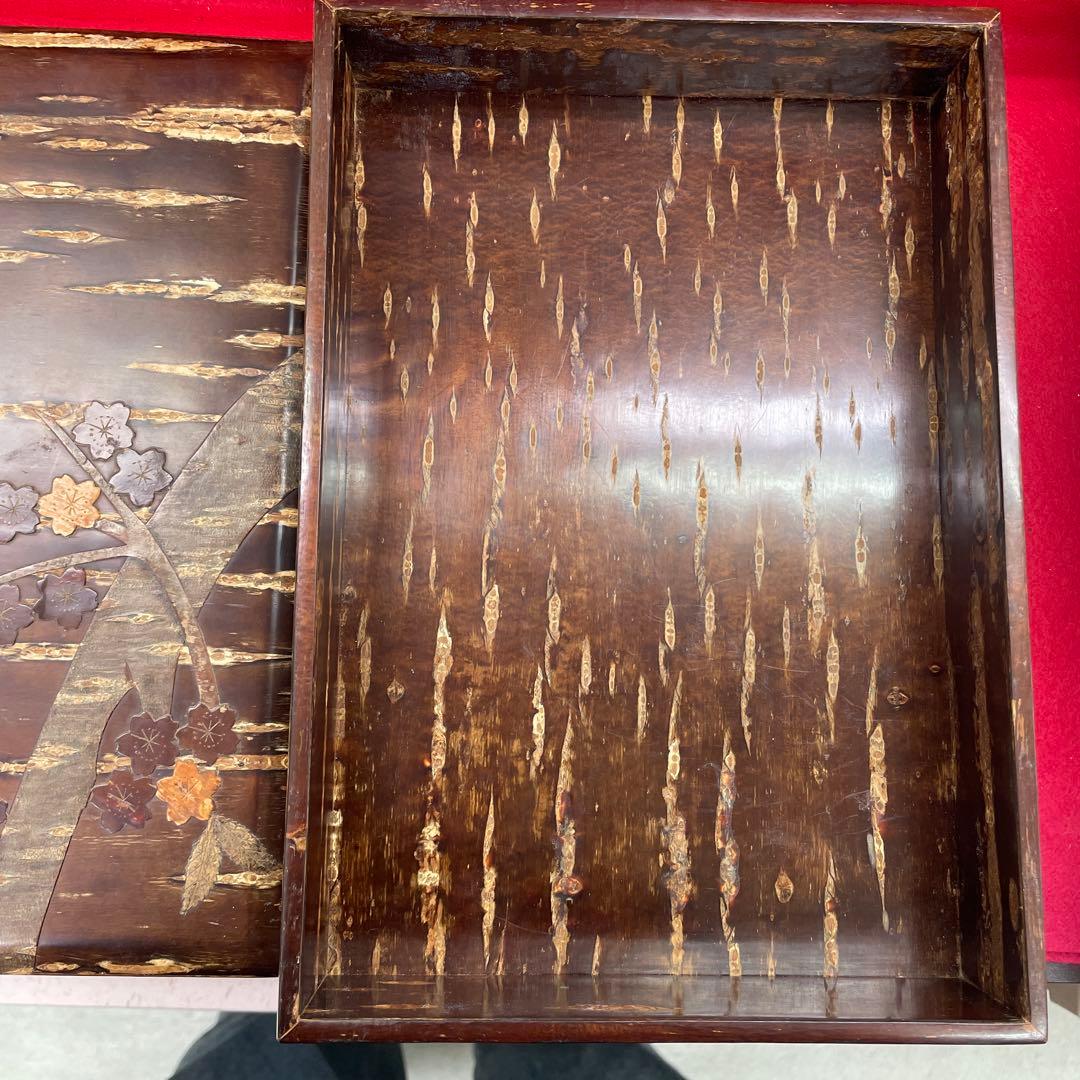 お値下げ　桜皮細工　箱　桜柄