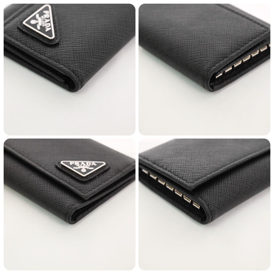 【極美品】プラダ　キーケース　鍵　黒　ブラック　レザー　折財布