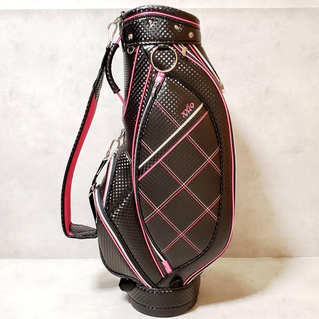【極美品】ゼクシオ レディース キャディバッグ ゴルフバッグ ピンク×ブラック