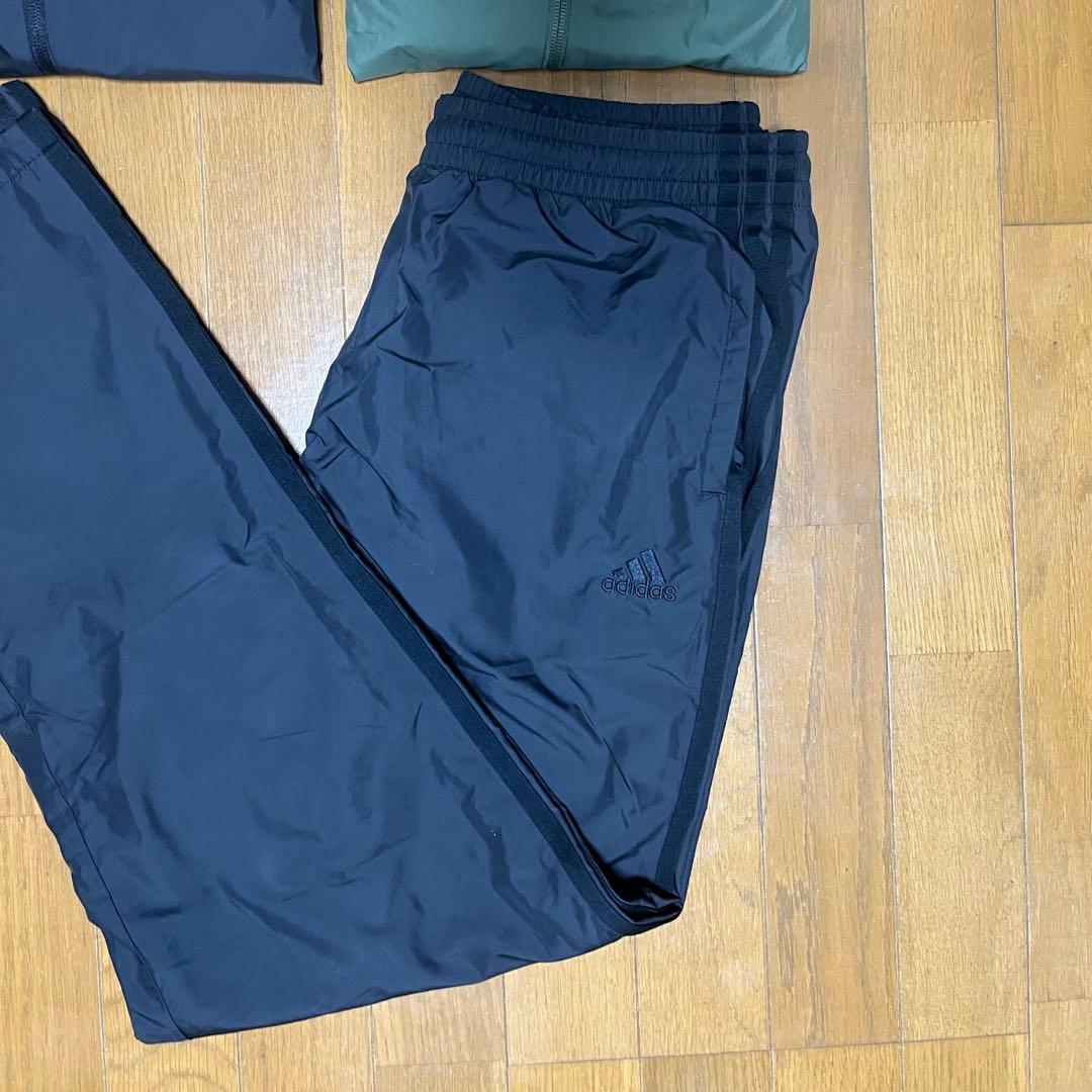 adidas ウィンドブレーカー上下セット 黒 オリーブ