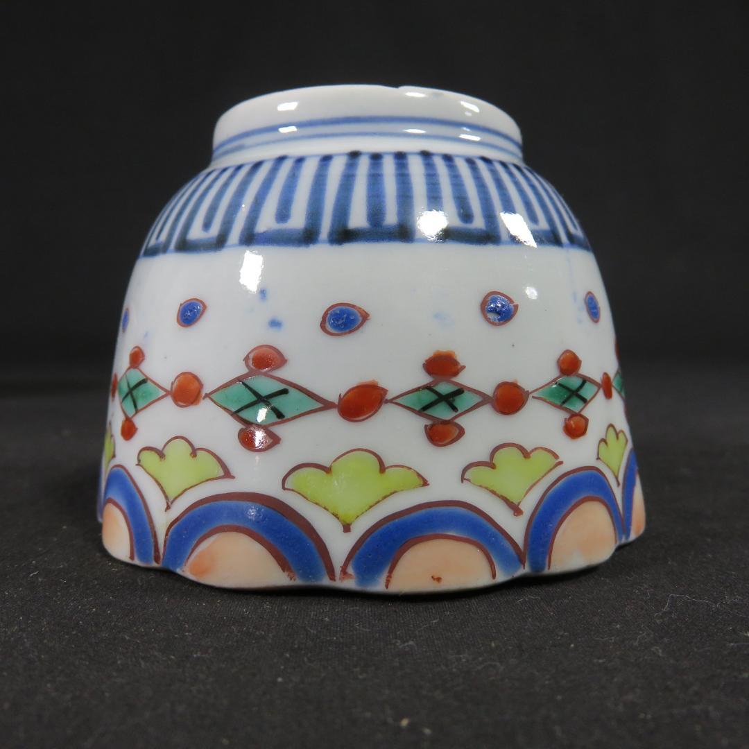 蕎麦猪口 5ケ 向付 成化年製 古伊万里 色絵 木箱つき