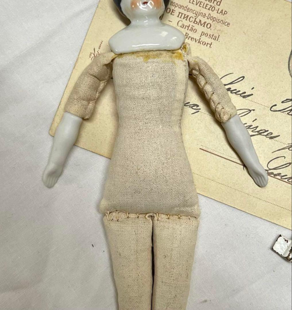 【アンティーク】チャイナヘッドドール　ビスクドール　小さめ　19cm