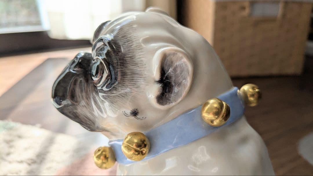 【マイセン】陶器製パグの置物