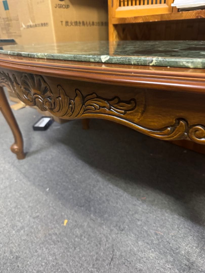 イタリア家具　猫足　センターテーブル　ローテーブル　大理石