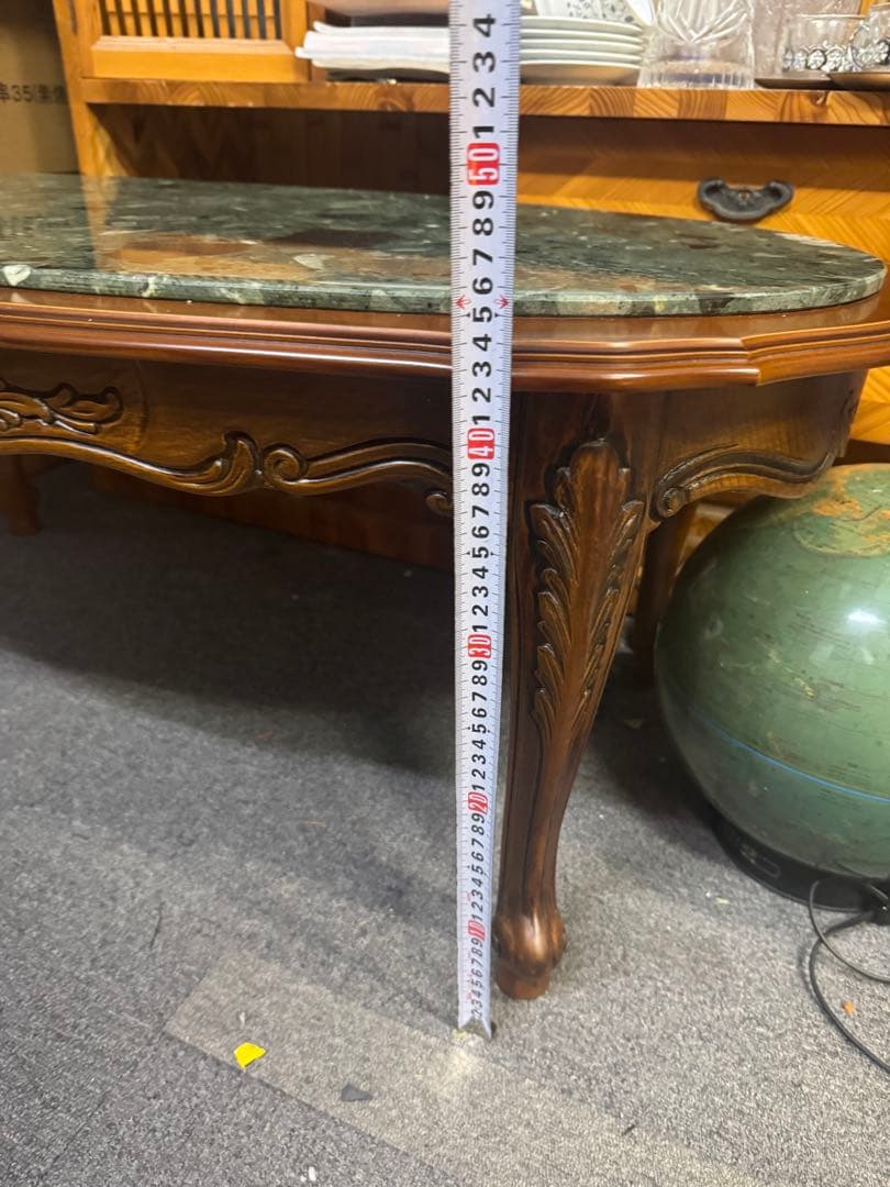 イタリア家具　猫足　センターテーブル　ローテーブル　大理石