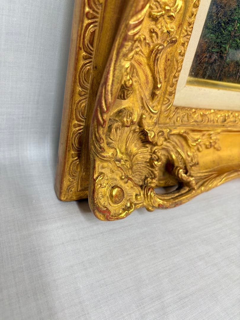 「黎明の富士」　北山達也　精進湖畔より　油彩画　絵画　日本画 風景画　額装