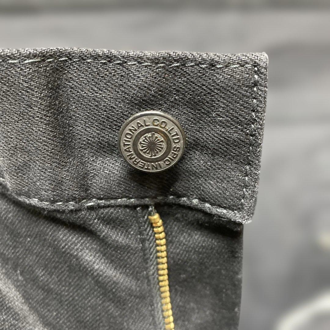 フレア　631-8217003 ストレッチ　ブラック　デニム　パッチワークy2k