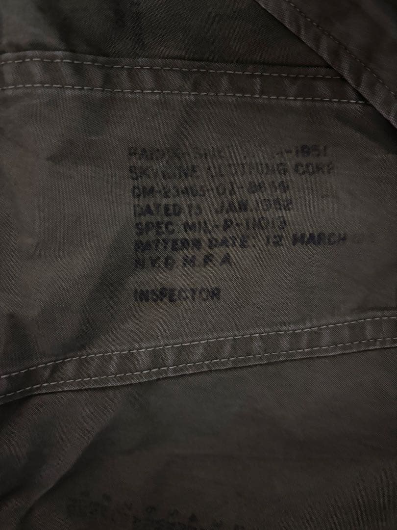 実物 1952年会計 M-51 パーカー M-R ブラスジップ フィッシュテール