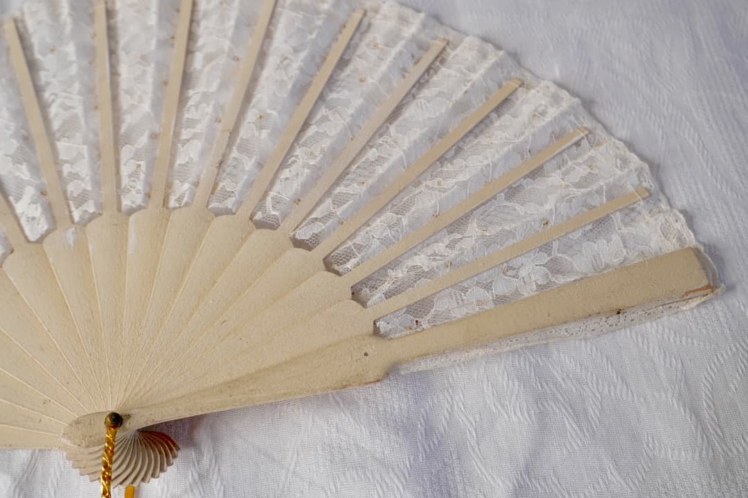 フランス アンティーク エヴァンタイユ レース扇子