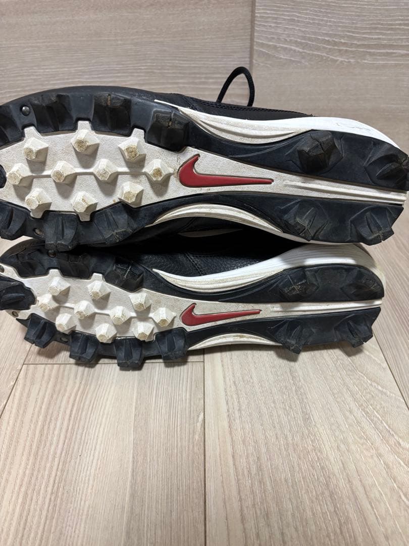 美品 NIKE レザー スパイク シューズ ブラック 30cm