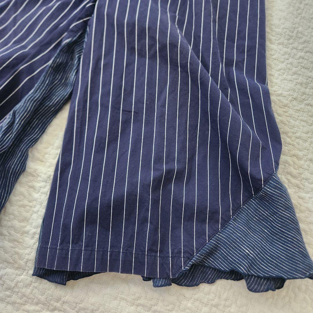 KAPITAL オーロラパンツ　ガウチョパンツ　ハーフ　藍色　ヒッコリー