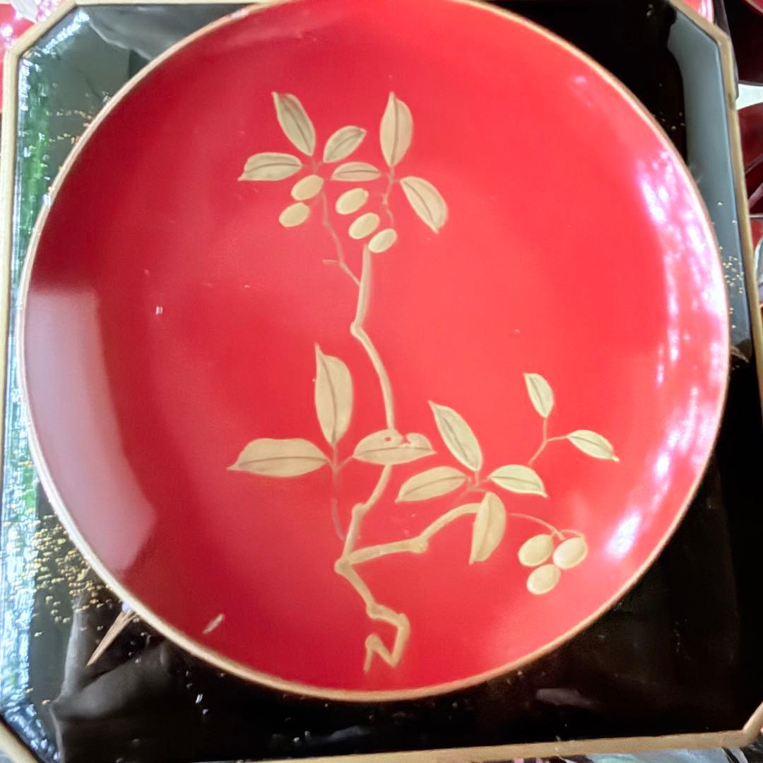 J様へ感謝お嫁入 ‼️高蒔絵『木の実』絵がわり引盃18客➕1プレゼント桐箱入茶道具