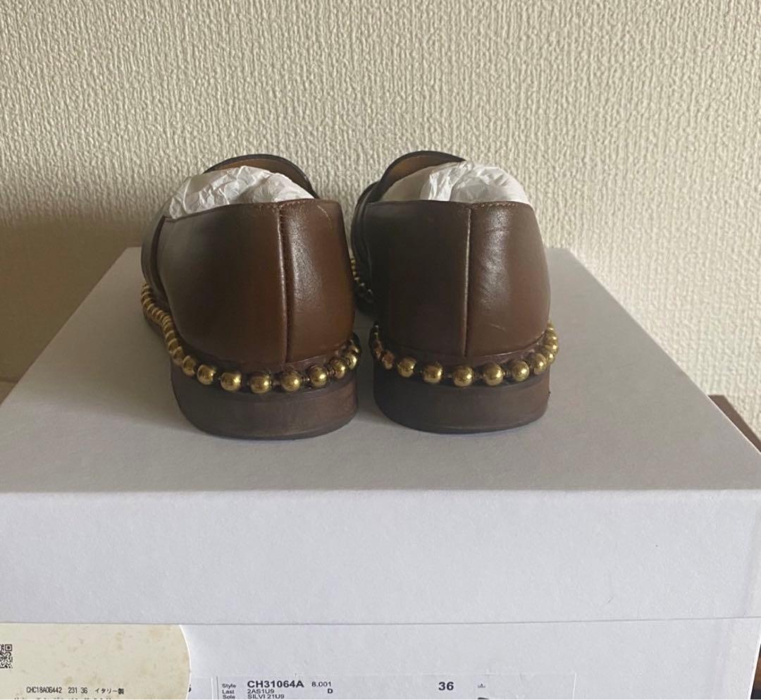クロエ　定価12万円　ブラウンローファー　36 フラットシューズ