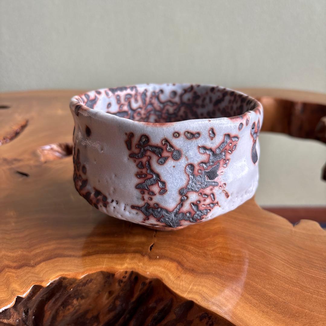 小崎一陽造 志野焼 抹茶碗 茶道具 共箱(405Ca)