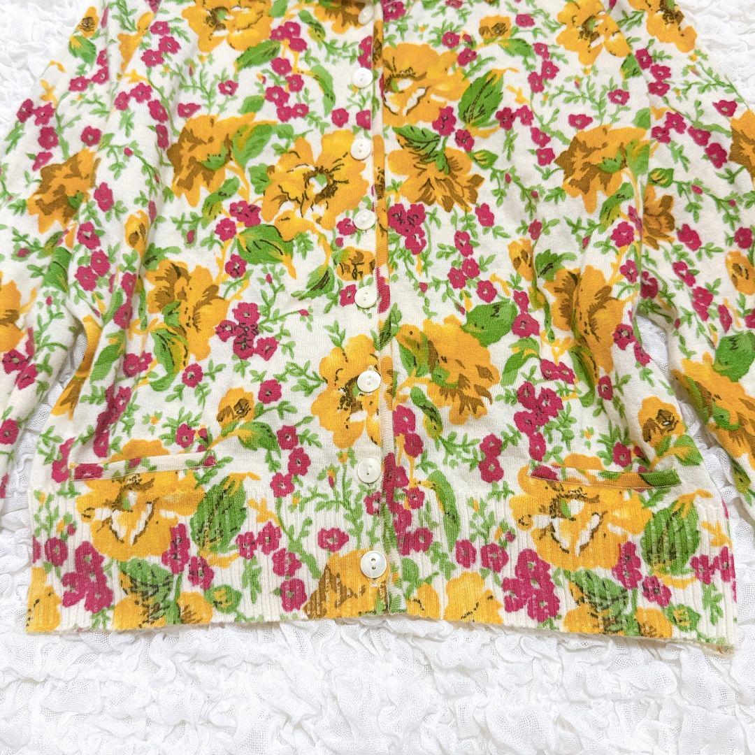 【美品】ディオール♡ガリアーノ期 カシミヤ100% 花柄 ニット カーディガン