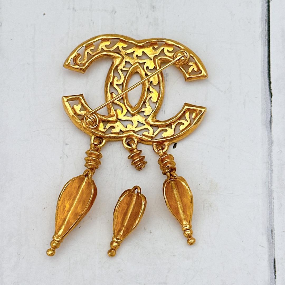 CHANEL シャネル ココマーク ヴィンテージ ブローチ 刻印95A フリンジ